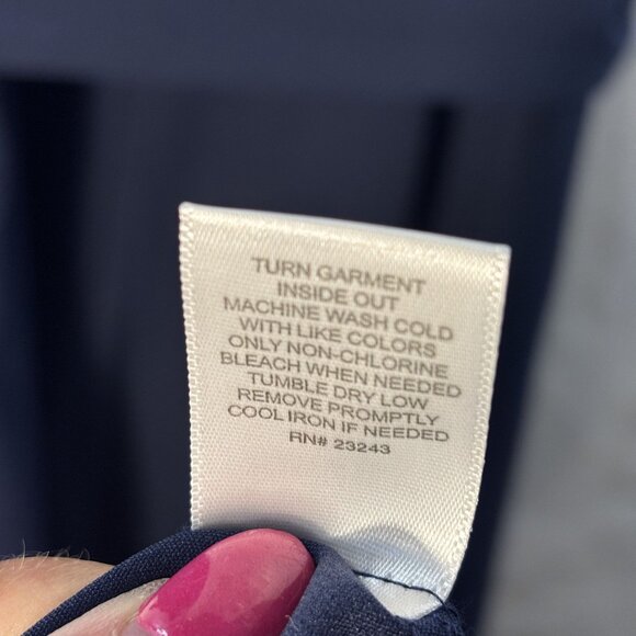 Sleeveless Navy Blue Wide-Leg Jumpsuit With Button Details & Belted Waist - Picture 7 of 8